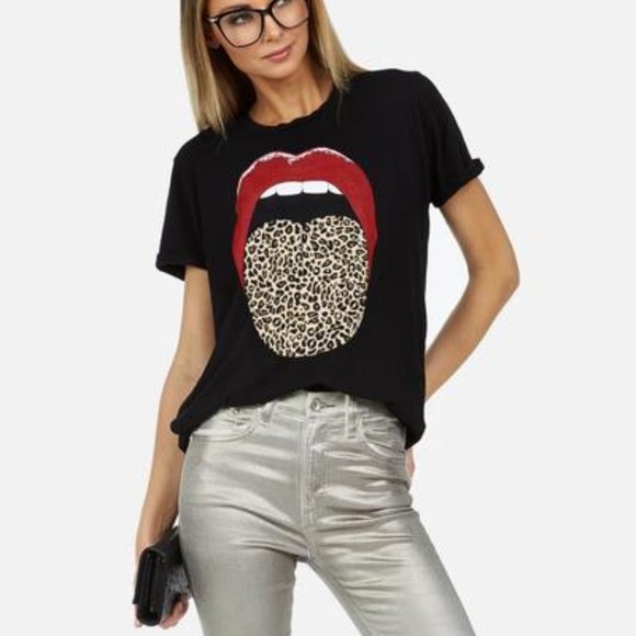 Lauren Moshi Tops - LAUREN MOSHI CAPRI LEOPARD TONGUE size XS